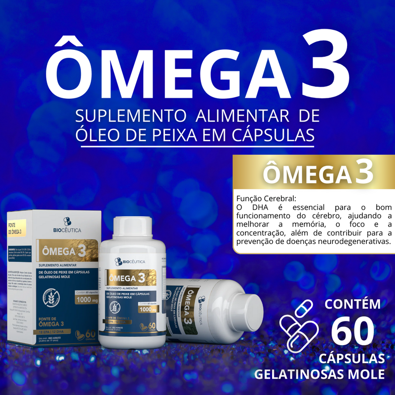 Ômega 3 Suplemento Alimentar (60) Cápsulas