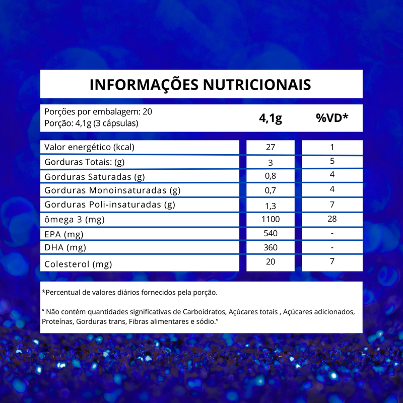 Ômega 3 Suplemento Alimentar (60) Cápsulas